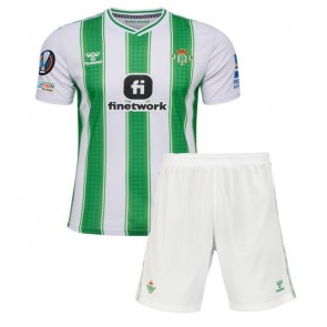 Real Betis Replika Babytøj Hjemmebanesæt Børn 2023-24 Kortærmet (+ Korte bukser)